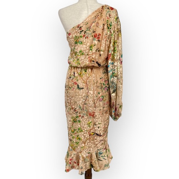 NWT HEMANT AND NANDITA Veena Dress in Nude Size Large One Shoulder Formal - Picture 9 of 14